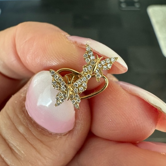 14k Gold and Diamond Butterly Crawlers - SOLD AS A PAIR. - Picture 3 of 10